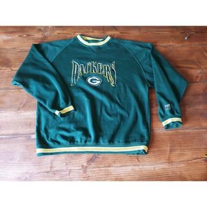 Vtg Logo 7 Green Bay Packers Green Sweatshirt XL